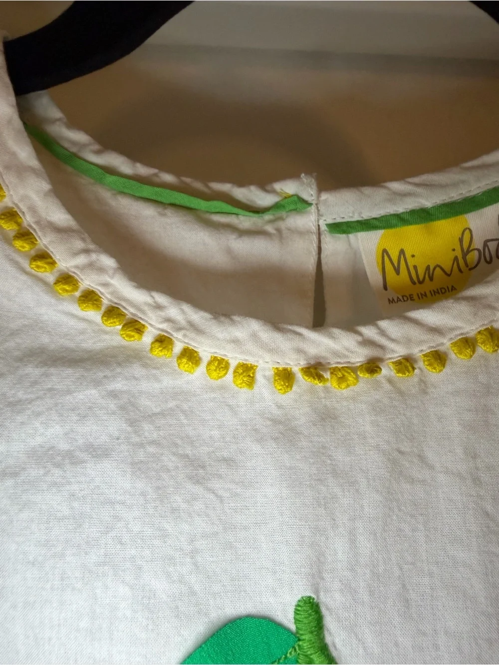 Mini Boden girls size 9-10y white sleeveless tropical fruit cotton summer dress